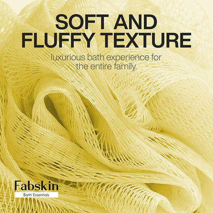 Image 6 of Fabskin Loofah Duo Pack - Bath Brush With Wooden Handle & Round Loofah - For Men & Women-Yellow