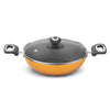 Image 1 of Default Title for the product Preethi Dura Collection Non Stick Kadai, 24 cm, with Glass Lid, Gas & Induction Compatible, 5 Star Non Stick Effect, Turmeric Yellow