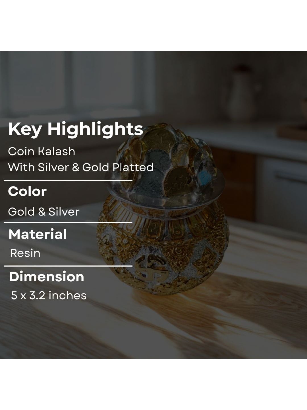 Image 5 of THE HOME CO. 24K Gold-Plated Kalash