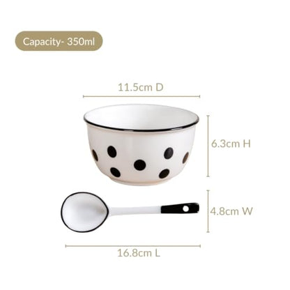 Image 3 of Nestasia Ceramic Soup Bowl with Spoon Set of 4 (400ml Each)