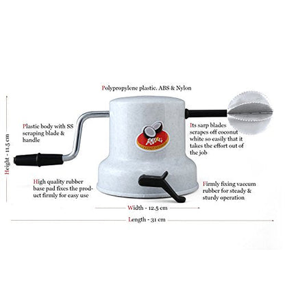 Image 4 of ANJALI Plastic Coconut Scrapper with Vacuum Base