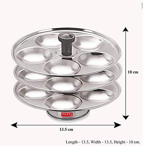 Image 5 of HAZEL Stainless Steel Medium Idli Plate with Stand, 4-Rack Plates, 20 Idlis