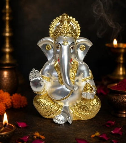 Image 25 of Gold Silver Plated for the product Gold Art India Ceramic Ganesh Idol