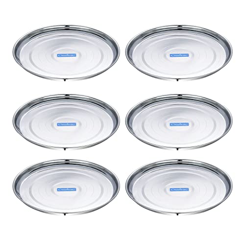 Image 1 of Default Title for the product neelam Stainless Steel Diamond Buffet Plate 17.5 cm Set of 6