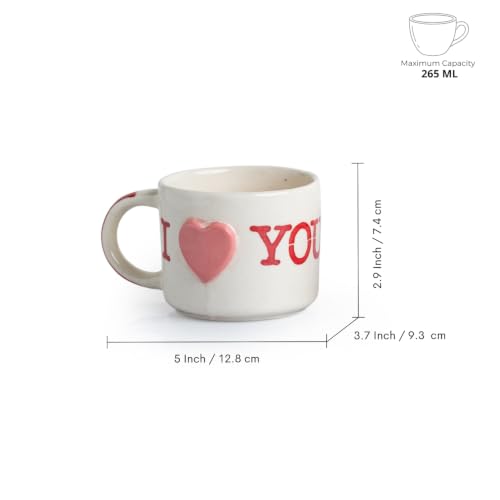 Image 7 of ExclusiveLane 'I Love You' Ceramic Coffee Mug Set of 2 (265 ml)