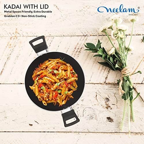 Image 5 of neelam Non-Stick Kadai with Glass Lid 26 cm 3.7 Liters