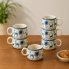 Image 1 of Default Title for the product ExclusiveLane Deer & Floral Ceramic Tea Cups Set of 6, 150 ml