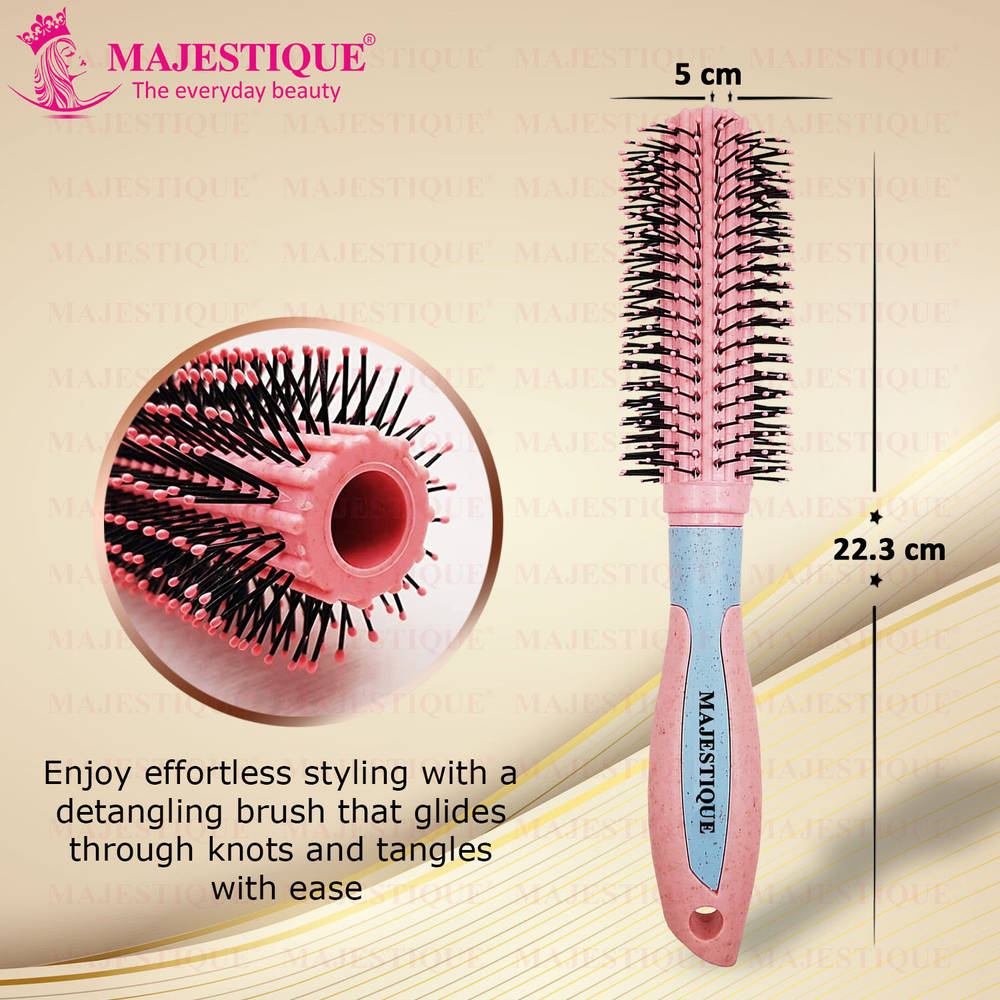 Image 2 of Majestique Roller Hair Brush for Blow Drying & Hair Styling - Nylon Bristles - Color May Vary