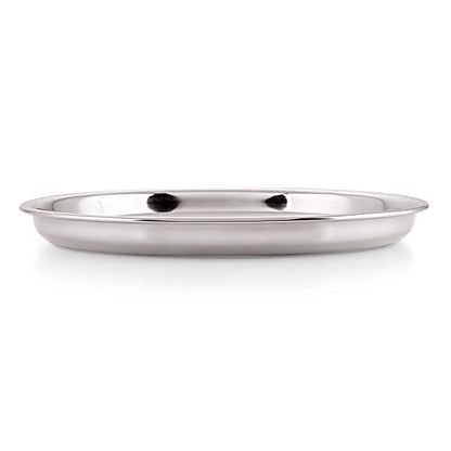 Image 6 of HAZEL Stainless Steel Plate Set for Dinner Lunch, Set of 12, 28.5 cm, Medium