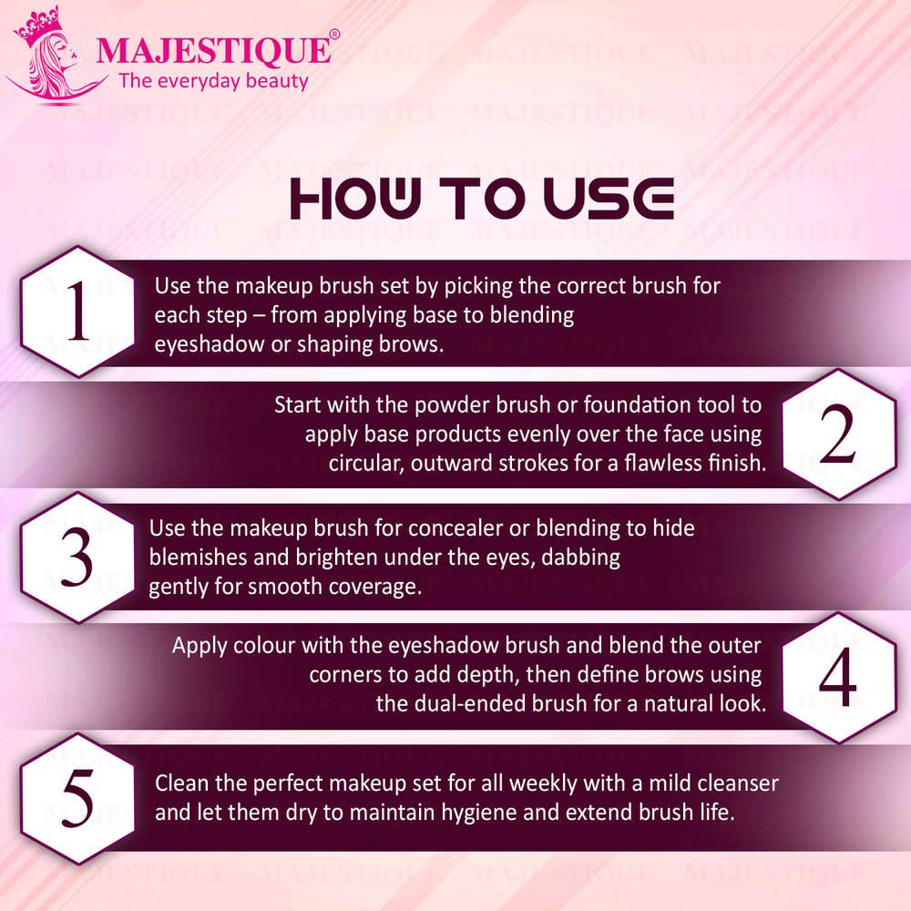 Image 3 of Majestique Professional Makeup Brush Set
