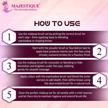 Image 3 of Majestique Professional Makeup Brush Set