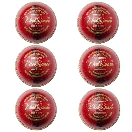 Image 2 of 6 for the product KHELSPACE KS-20 4 Piece Leather Cricket Ball Red Pack of 1 Cricket Ball