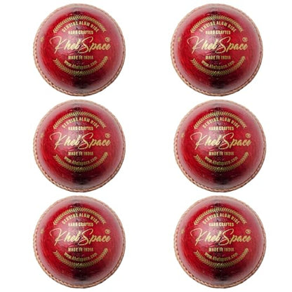 Image 2 of 6 for the product KHELSPACE KS-20 4 Piece Leather Cricket Ball Red Pack of 1 Cricket Ball