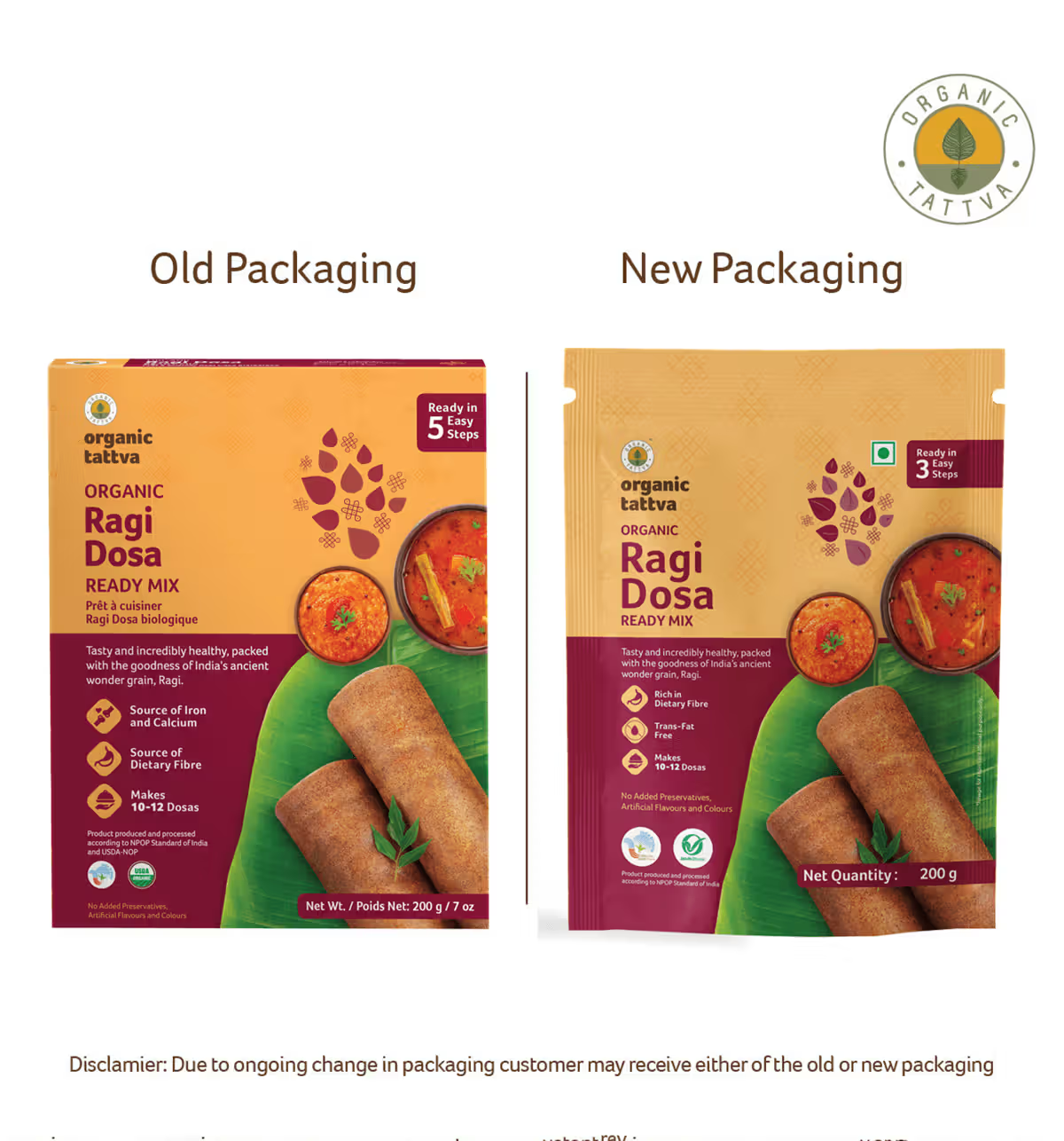 Image 2 of Organic Tattva Ragi Dosa Ready Mix