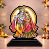 Image 1 of Default Title for the product Radha Krishna Jhula Wooden MDF Printed Idol with Stand, 4 x 5 Inch, Pooja Room Decor, Home Temple Mandir Decoration, Religious Gift