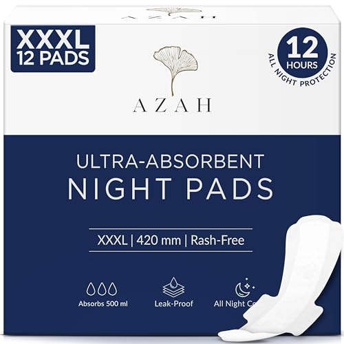 Image 1 of Box of 12 for the product AZAH XXXL Sanitary Pads for Women for Heavy Flow
