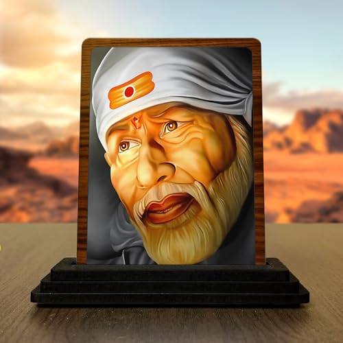 Image 1 of Default Title for the product Panchmukhi Hanuman Wooden Idol - Glossy Finish 5x4in | Murti for Car Dashboard & Home Temple | Perfect Small Statue for Door Entrance & Puja | Enhance Spaces (sai Baba)