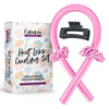 Image 1 of 1 Pc / Pack of 1 for the product Fabskin Heatless Hair Curler Set With Hair Curling Rod, Scrunchies & Claw Clip - Pink
