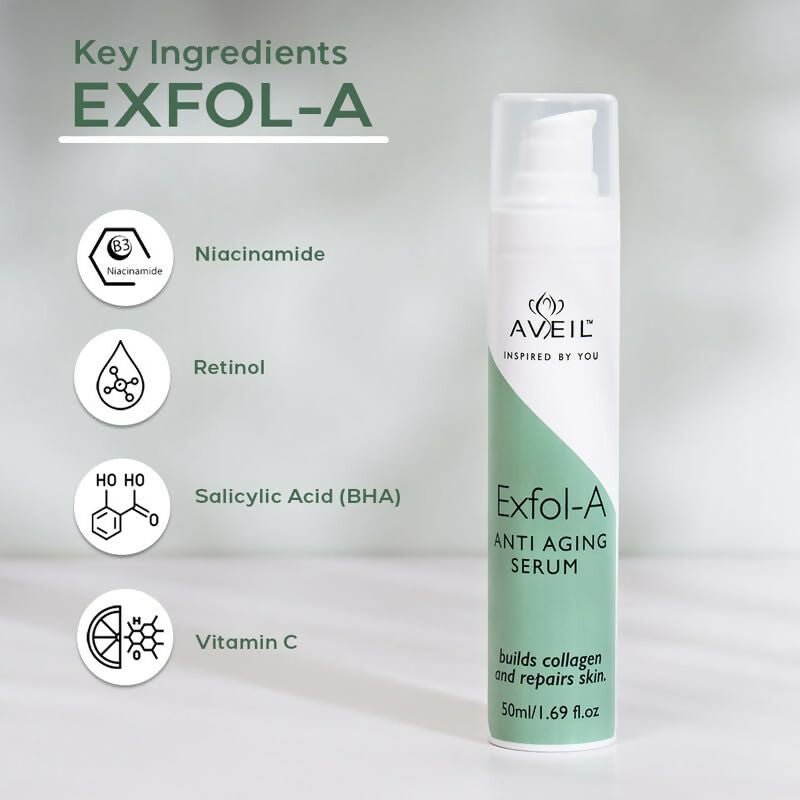 Image 4 of Aveil Exfol-A Anti Aging Face Serum - Renews & Repairs Skin Overnight