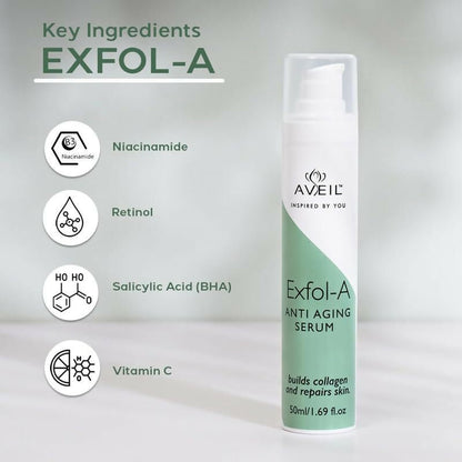 Image 4 of Aveil Exfol-A Anti Aging Face Serum - Renews & Repairs Skin Overnight
