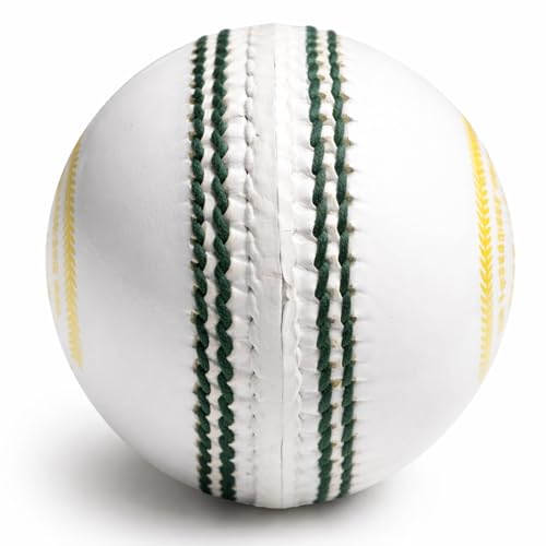 Image 5 of KHELSPACE KS Prime White Leather Cricket Ball for Practice & Training