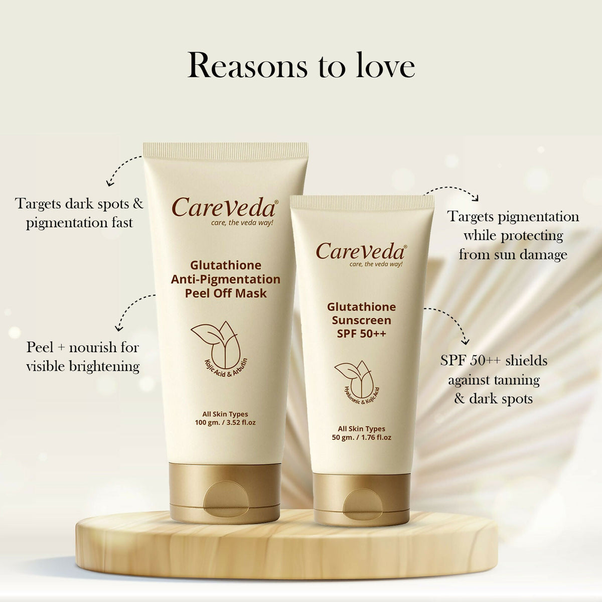Image 4 of CareVeda Glutathione Skin Care Set of 2 | Peel off Mask & Sunscreen for Bright, Even-Toned Skin | Anti-Pigmentation & Glow Boost | For Men & Women
