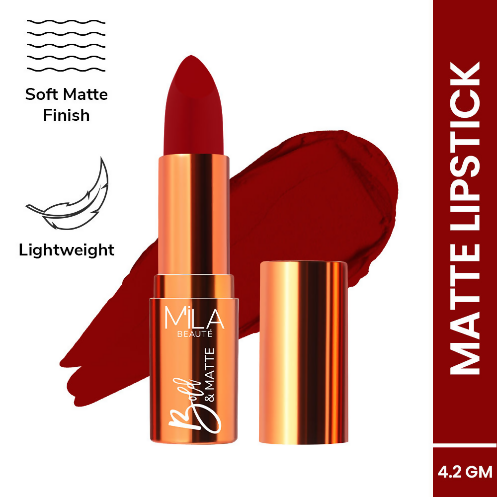 Image 2 of Mila Beaute Bold & Matte Long Lasting Highly Pigmented Lipstick - Fiery Fashion