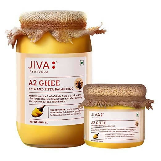 Image 1 of Combo for the product Jiva Ayurveda A2 Gir Desi Cow Ghee Combo | Certified Pure Cow Ghee | Traditional Bilona Method Ghee