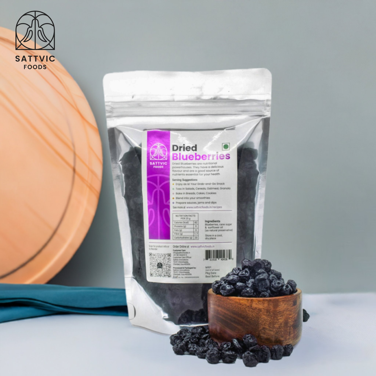 Image 2 of Sattvic Foods Dried Blueberries