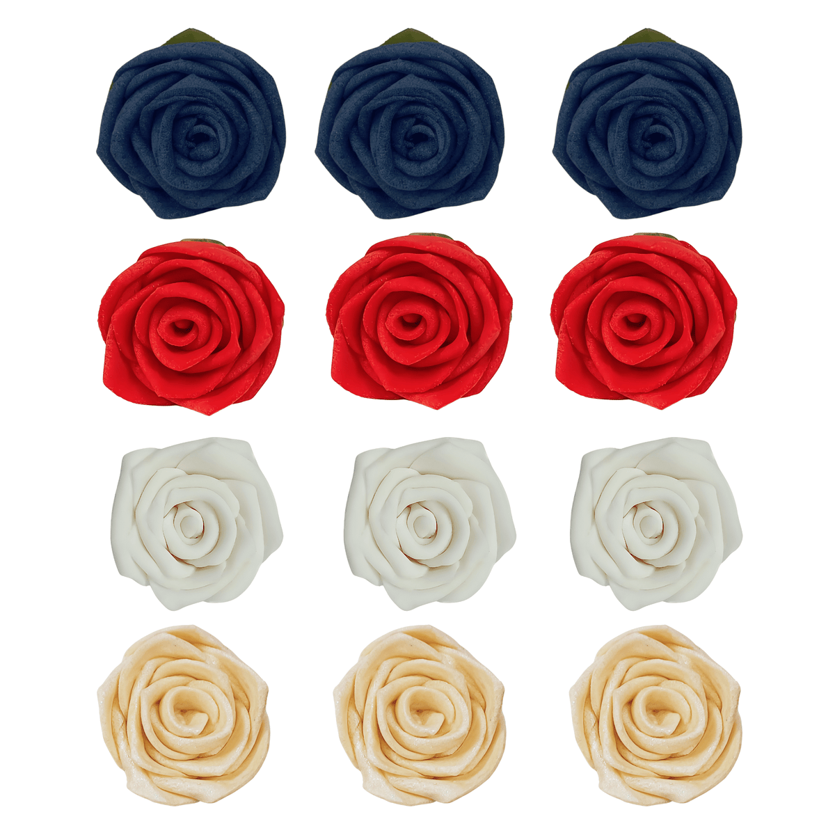 Image 1 of Default Title for the product Confect Edible Sugar Roses Cake Toppers - Pack of 12 (02)