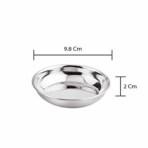 Image 5 of neelam Stainless Steel Diamond Halwa Plate Set of 12, 9.8 cm
