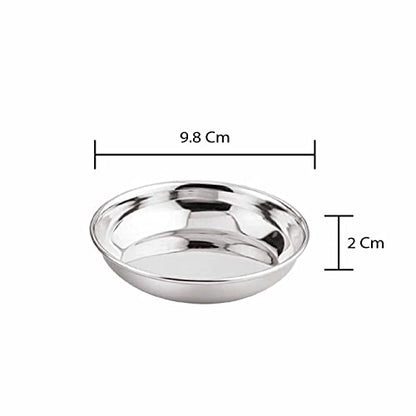 Image 5 of neelam Stainless Steel Diamond Halwa Plate Set of 12, 9.8 cm