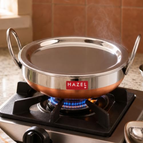 Image 3 of With Lid / 1000ml for the product HAZEL Copper Bottom Kadhai