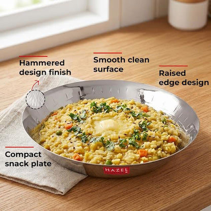 Image 4 of HAZEL Stainless Steel Snack Plate 20.7 cm, Set of 2