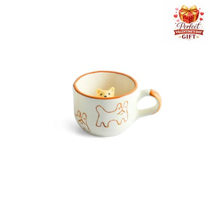 Image 2 of ExclusiveLane Cute Cat Surprise 3D Animal Ceramic Coffee Mug 240 ml