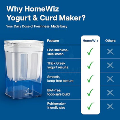 Image 4 of HomeWiz Hung Curd Maker 1100ml
