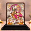 Image 1 of Default Title for the product HD Printed Shiv Parivar Wooden Idol 4x5 Inch Ornate Frame Spiritual Showpiece