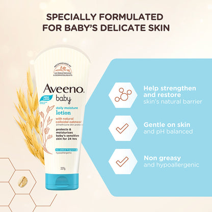 Image 8 of Aveeno Baby Daily Moisturizing Lotion & Wash Shampoo Combo | Dry, Itchy & Sensitive Skin