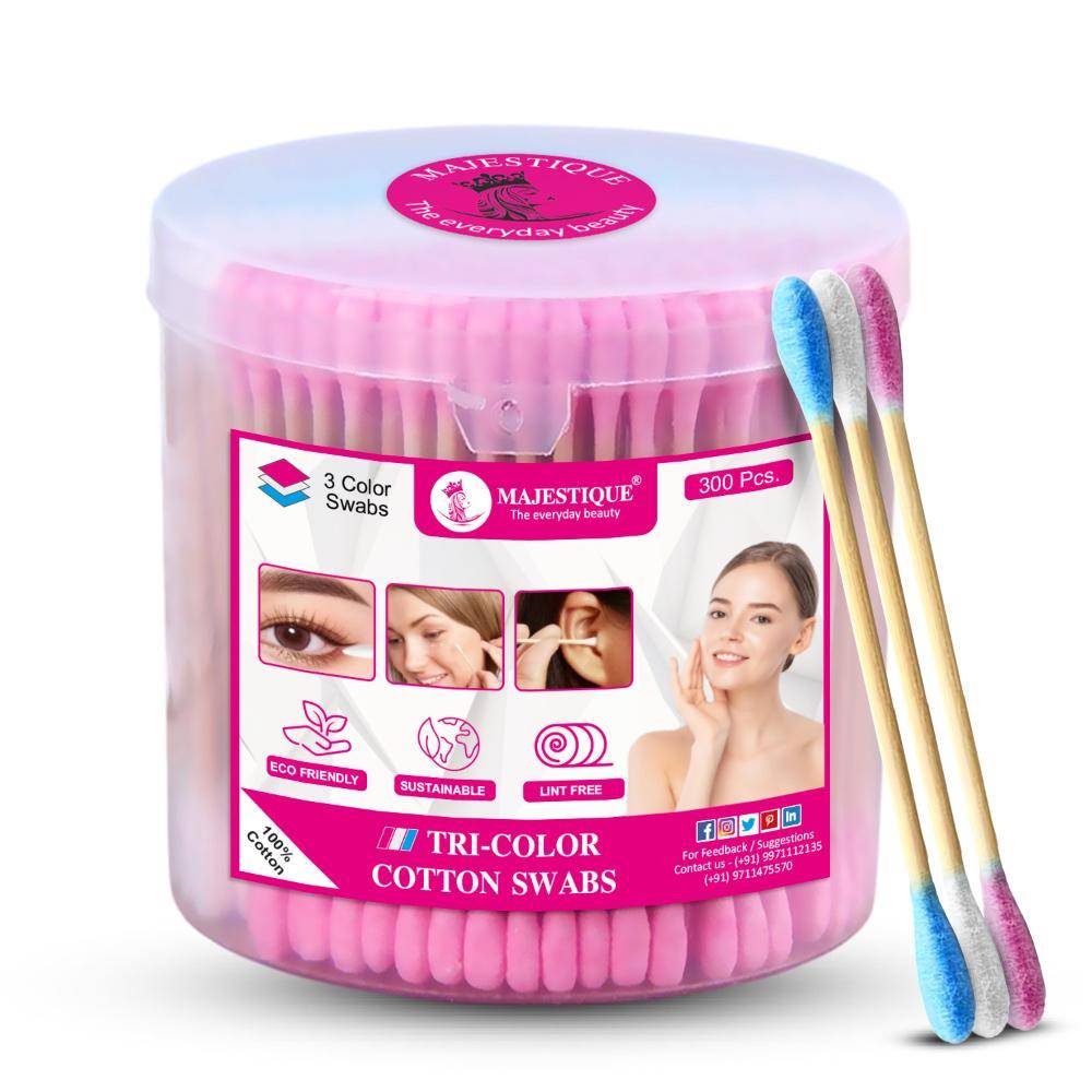 Image 1 of 300pcs for the product Majestique Tri-Color Cotton Swabs