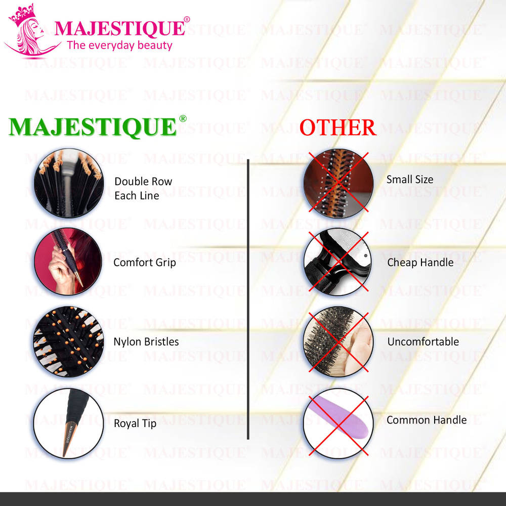Image 5 of Majestique Roller Round Brush HR157 for Blow Drying Detangling Brush Wet & Dry