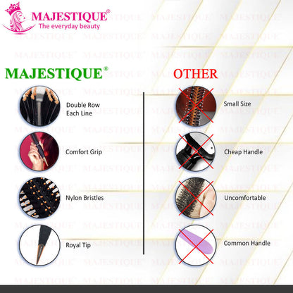 Image 5 of Majestique Roller Round Brush HR157 for Blow Drying Detangling Brush Wet & Dry