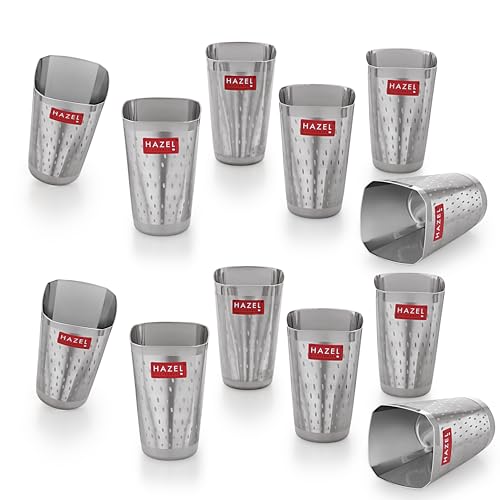 Image 27 of Set of 12 / Square Dot Glass, 350 ML for the product HAZEL Stainless Steel Glasses
