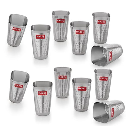 Image 27 of Set of 12 / Square Dot Glass, 350 ML for the product HAZEL Stainless Steel Glasses