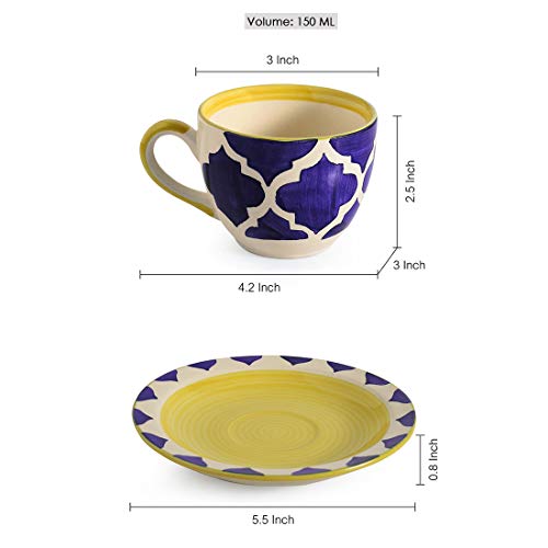 Image 4 of ExclusiveLane Handpainted Ceramic Mug Set of 6 with Saucer 150 ML