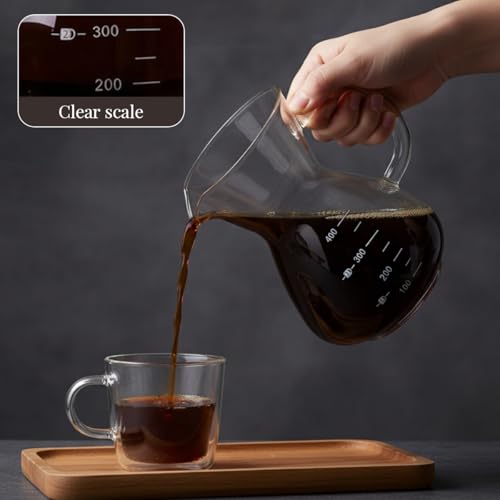 Image 6 of Supvox Manual Pour Over Coffee Dripper 400ml Reusable SUS Filter Glass Pot