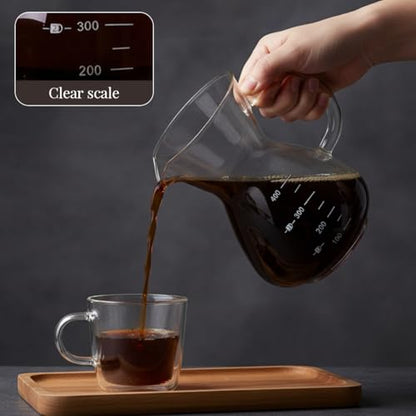 Image 6 of Supvox Manual Pour Over Coffee Dripper 400ml Reusable SUS Filter Glass Pot