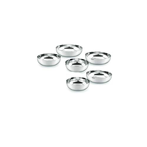 Image 1 of Default Title for the product neelam Stainless Steel J.K.Halwa Plate Set of 6, 9 cm