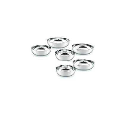 Image 1 of Default Title for the product neelam Stainless Steel J.K.Halwa Plate Set of 6, 9 cm