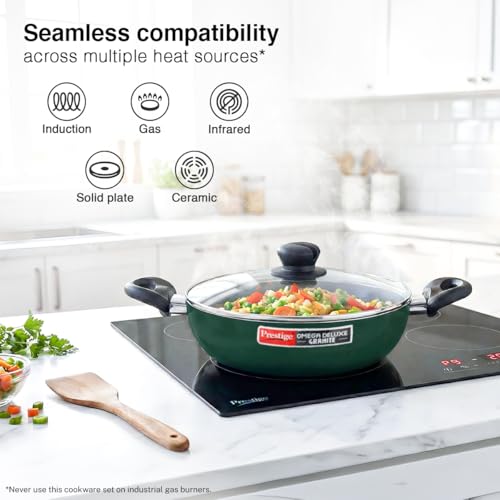 Image 5 of Prestige Omega Granite Non-Stick 3 Pc Cookware Set with Glass Lid