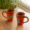Image 1 of Default Title for the product ExclusiveLane Chai Birdies Terracotta Tea Cups Set of 2 250 ml